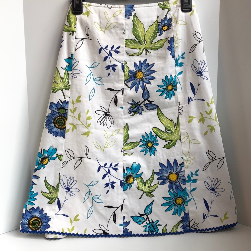 Grace Elements vintage floral gored skirt with Rick rack hem size 12